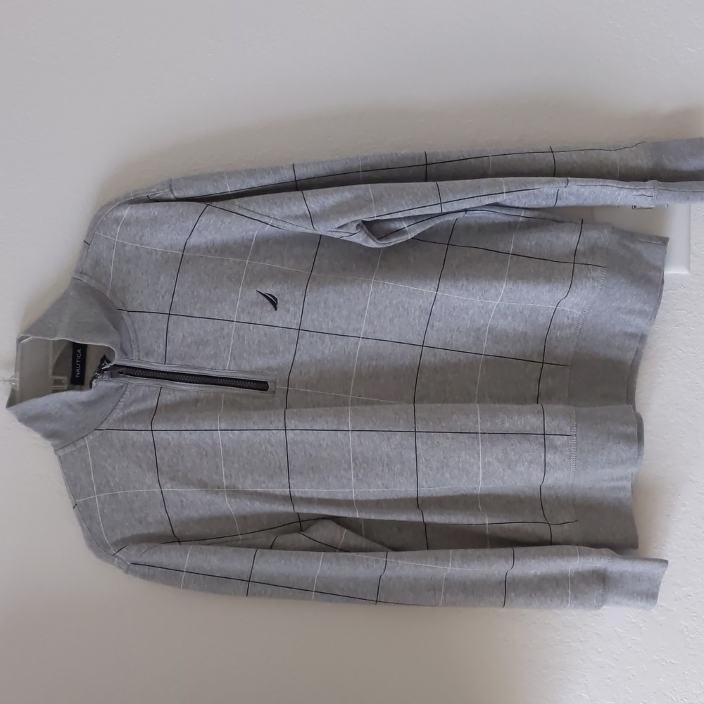 Nautica pullover. Men's sweater. Gray half zip sweater size M